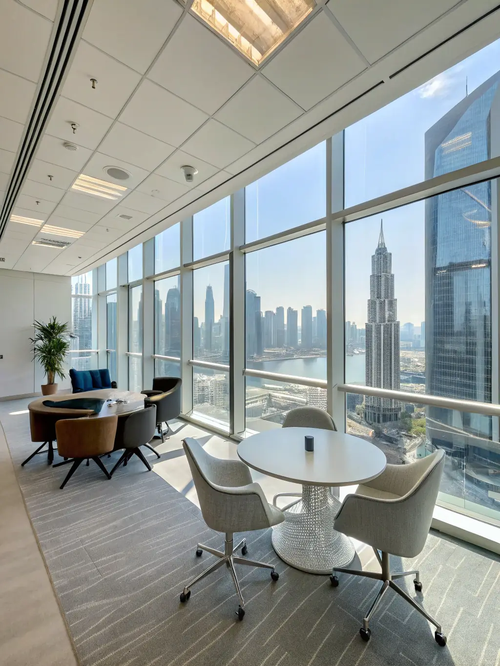 A photo of modern office spaces in Riyadh, showcasing a variety of real estate options available to businesses.